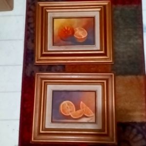 Pictures hand painted size 10in by 12 in vintage